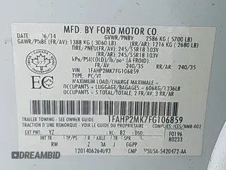 2015 Ford Police Interceptor с VIN 1FAHP2MK7FG106859, выставлен на аукционе IAAI как лот 42179520 с пробегом 177 300 миль миль и . История ставок и продаж доступна на DreamBid. Изображение 9.