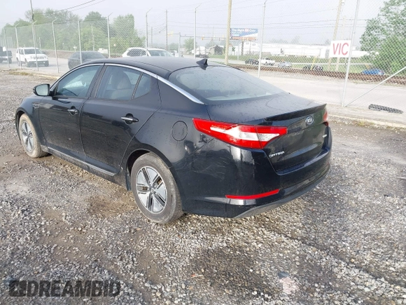 2012 Kia Optima Hybrid with VIN KNAGM4AD7C5010458, listed as a IAAI auction lot 42165589 with 215,018 mi miles. Bid and sale history available at carsss.com. Image 3.