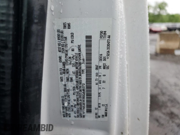 2013 Ford Econoline Cargo Commercial z VIN 1FTNE2EW3DDA46372, wystawiony jako Copart lot #56688045 z przebiegiem 169 285 mil mil oraz Czysty tytuł • Clean title. Historia ofert i sprzedaży dostępna na DreamBid. Obrazek 13.