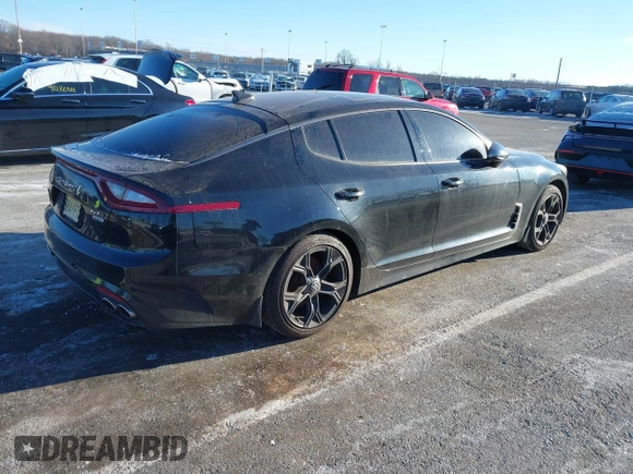 2020 Kia Stinger GT-Line with VIN KNAE15LA8L6075791, listed as a IAAI auction lot 41284342 with 47,978 mi miles. Bid and sale history available at carsss.com. Image 4.