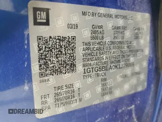 2019 GMC Canyon 2WD with VIN 1GTG5BEA0K1279069, listed as a Copart auction lot 88806815 with 101,024 mi miles and Salvage Title. Bid and sale history available at carsss.com. Image 12.