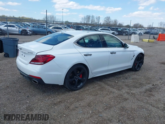 2021 Genesis G70 3.3T with VIN KMTG34LEXMU076278, listed as a IAAI auction lot 41976406 with 44,684 mi miles and . Bid and sale history available at DreamBid. Image 4.