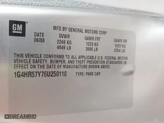 2006 Buick Lucerne CXL with VIN 1G4HR57Y76U250110, listed as a IAAI auction lot 42002791 with 123,848 mi miles. Bid and sale history available at carsss.com. Image 9.