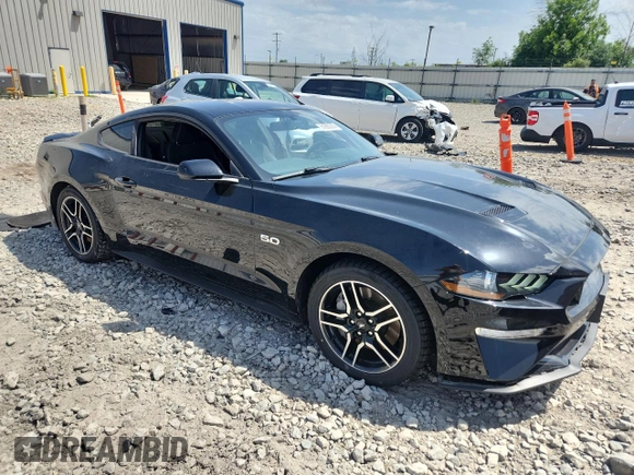 2019 Ford Mustang GT with VIN 1FA6P8CF0K5185215, listed as a Copart auction lot 61682205 with 36,356 mi miles and Salvage title. Bid and sale history available at DreamBid. Image 4.