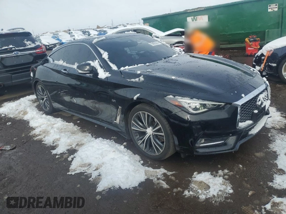 2017 Infiniti Q60 Premium with VIN JN1CV7EL4HM320567, listed as a Copart auction lot 79455314 with 74,043 mi miles and Salvage title. Bid and sale history available at DreamBid. Image 4.