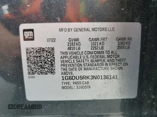 2022 Cadillac CT5 Sport z VIN 1G6DU5RK3N0136141, wystawiony jako Copart lot #47079545 z przebiegiem 73 571 mil mil oraz Szkody całkowita. Historia ofert i sprzedaży dostępna na DreamBid. Obrazek 12.