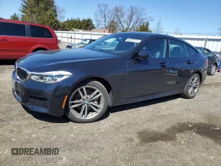 2019 BMW 6 Series 640i xDrive with VIN WBAJV6C56KBK08937, listed as a Copart auction lot 50201275 with 9,000 mi miles and Salvage Title. Bid and sale history available at carsss.com. Image 1.