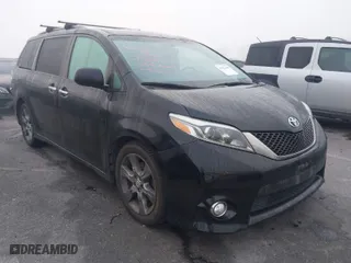 2015 Toyota Sienna SE with VIN 5TDXK3DC0FS624644, listed as a IAAI auction lot 41625446 with 142,590 mi miles. Bid and sale history available at carsss.com. Image 1.