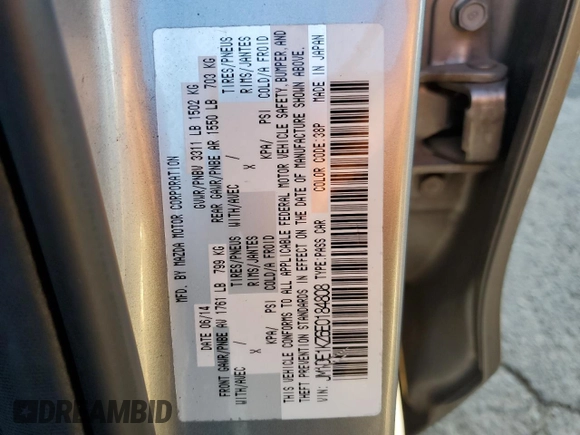 2014 Mazda 2 Sport with VIN JM1DE1KZ6E0184808, listed as a Copart auction lot 83399384 with 96,866 mi miles and Salvage Title. Bid and sale history available at carsss.com. Image 12.