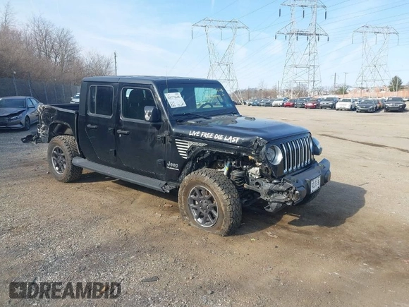 2021 Jeep Gladiator Overland z VIN 1C6HJTFG1ML606215, wystawiony jako IAAI lot #41771646 z przebiegiem 77 411 mil mil oraz . Historia ofert i sprzedaży dostępna na DreamBid. Obrazek 1.