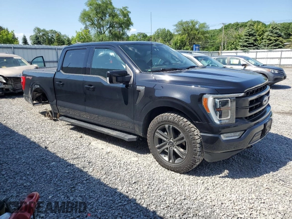 2021 Ford F-150 XL with VIN 1FTFW1E81MFA80456, listed as a Copart auction lot 61268545 with 57,233 mi miles and Salvage title. Bid and sale history available at DreamBid. Image 4.