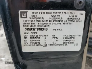 2004 Chevrolet Avalanche with VIN 3GNEC12T84G158184, listed as a Copart auction lot 51128345 with 351,344 mi miles and Salvage title. Bid and sale history available at DreamBid. Image 13.