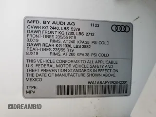 2024 Audi Q5 Premium with VIN WA1ABAFY6R2042301, listed as a Copart auction lot 43386775 with 18,973 mi miles and Salvage title. Bid and sale history available at DreamBid. Image 13.