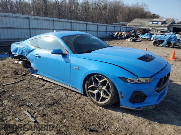 2024 Ford Mustang GT with VIN 1FA6P8CF6R5403295, listed as a Copart auction lot 46750145 with 12,161 mi miles and Salvage title. Bid and sale history available at DreamBid. Image 4.
