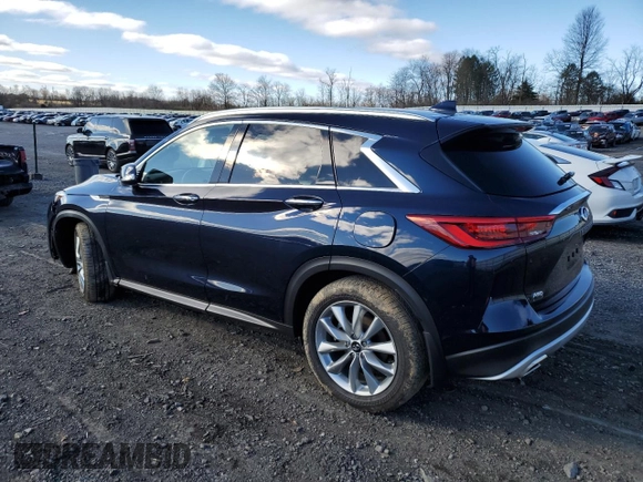 2021 Infiniti QX50 LUXE with VIN 3PCAJ5BB9MF126880, listed as a Copart auction lot 43617113 with 15,503 mi miles. Bid and sale history available at carsss.com. Image 2.