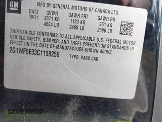 2012 Chevrolet Impala LS Fleet with VIN 2G1WF5E33C1158259, listed as a IAAI auction lot 42269300 with 192,694 mi miles and . Bid and sale history available at DreamBid. Image 9.