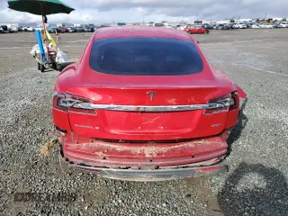 2015 Tesla Model S 85D with VIN 5YJSA1E23FF115854, listed as a Copart auction lot 48938485 with 96,596 mi miles and Salvage Title. Bid and sale history available at carsss.com. Image 6.