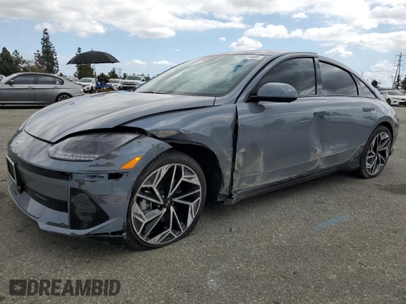 2024 Hyundai Ioniq 6 Limited z VIN KMHM54AA6RA079145, wystawiony jako Copart lot #56931465 z przebiegiem 5 337 mil mil oraz Szkoda całkowita • Salvage title. Historia ofert i sprzedaży dostępna na DreamBid. Obrazek 1.