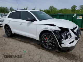 2023 Audi SQ5 Premium Plus with VIN WA1B4AFY1P2059485, listed as a Copart auction lot 53466224 with 16,465 mi miles and Salvage Title. Bid and sale history available at DreamBid. Image 4.