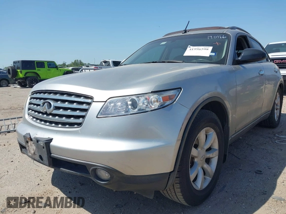 2005 Infiniti FX with VIN JNRAS08U05X106419, listed as a IAAI auction lot 41996598 with 343,592 mi miles. Bid and sale history available at carsss.com. Image 17.