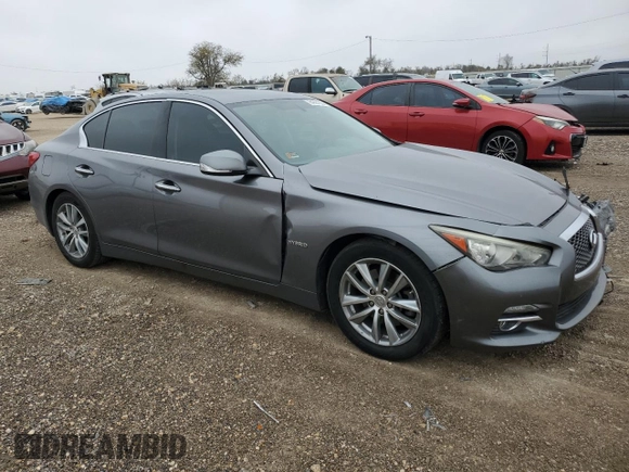 2014 Infiniti Q50 Hybrid Sport with VIN JN1AV7AP9EM691347, listed as a Copart auction lot 84861304 with Not Provided miles and Salvage Title. Bid and sale history available at carsss.com. Image 4.