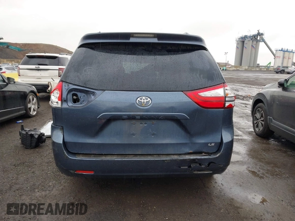 2015 Toyota Sienna LE AAS with VIN 5TDKK3DC6FS624643, listed as a IAAI auction lot 41919475 with Not Provided miles and . Bid and sale history available at DreamBid. Image 16.