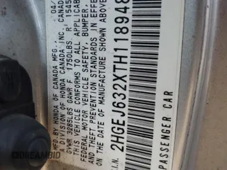 1996 Honda Civic CX with VIN 2HGEJ632XTH118948, listed as a Copart auction lot 67558074 with 172,034 mi miles and Salvage Title. Bid and sale history available at carsss.com. Image 12.