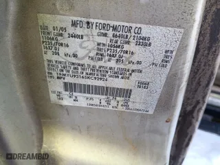 2005 Ford Escape XLT with VIN 1FMYU93165KC92924, listed as a Copart auction lot 46076435 with 0 mi miles and Salvage Title. Bid and sale history available at carsss.com. Image 12.