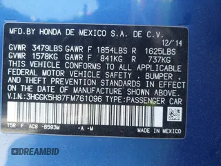 2015 Honda Fit EX-L with VIN 3HGGK5H87FM761096, listed as a IAAI auction lot 41948785 with 99,909 mi miles. Bid and sale history available at carsss.com. Image 9.
