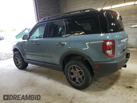 2022 Ford Bronco Sport Badlands z VIN 3FMCR9D92NRE21849, wystawiony jako Copart lot #56589985 z przebiegiem Nie podano mil oraz Szkoda całkowita • Salvage title. Historia ofert i sprzedaży dostępna na DreamBid. Obrazek 2.
