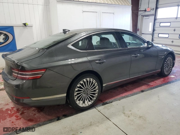 2023 Genesis Electrified G80 with VIN KMTGE4S13PU006070, listed as a Copart auction lot 83849714 with 15,574 mi miles and Clean Title. Bid and sale history available at carsss.com. Image 3.
