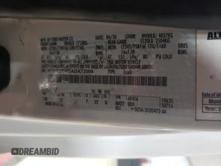 2010 Ford Econoline Cargo Commercial with VIN 1FTNE2EW8ADA72008, listed as a Copart auction lot 44383155 with Not provided miles and Clean title. Bid and sale history available at DreamBid. Image 13.