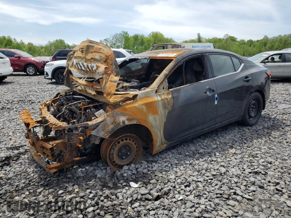 2025 Nissan Sentra S z VIN 3N1AB8BV2SY291828, wystawiony jako Copart lot #56495925 z przebiegiem Nie podano mil oraz Szkoda całkowita • Salvage title. Historia ofert i sprzedaży dostępna na DreamBid. Obrazek 1.