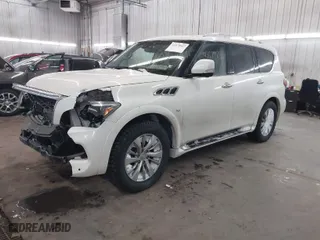 2017 Infiniti QX80 with VIN JN8AZ2NC9H9430498, listed as a IAAI auction lot 41579847 with 133,321 mi miles. Bid and sale history available at carsss.com. Image 2.