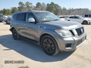 2017 Nissan Armada Platinum with VIN JN8AY2NE2H9707853, listed as a Copart auction lot 46654655 with 69,106 mi miles and Clean Title. Bid and sale history available at carsss.com. Image 4.