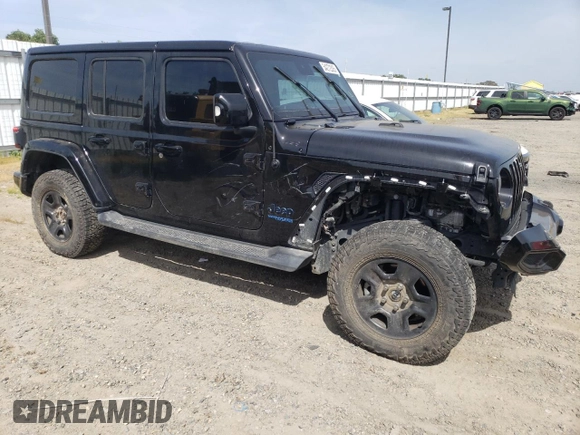2022 Jeep Wrangler Unlimited Sahara with VIN 1C4JJXP60NW172991, listed as a Copart auction lot 54272305 with 54,361 mi miles and Salvage title. Bid and sale history available at DreamBid. Image 4.