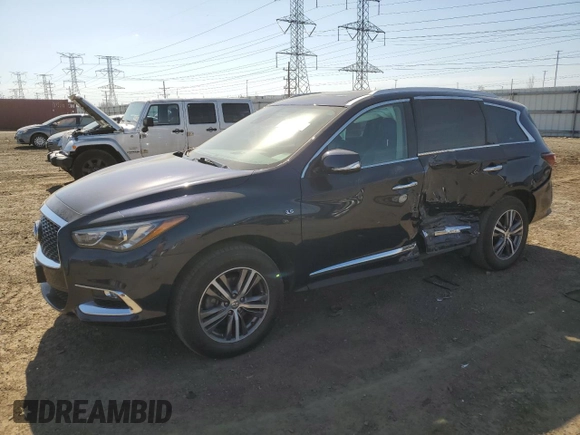 2020 Infiniti QX60 Luxe with VIN 5N1DL0MM5LC508386, listed as a Copart auction lot 48911085 with 95,111 mi miles and Salvage Title. Bid and sale history available at DreamBid. Image 1.