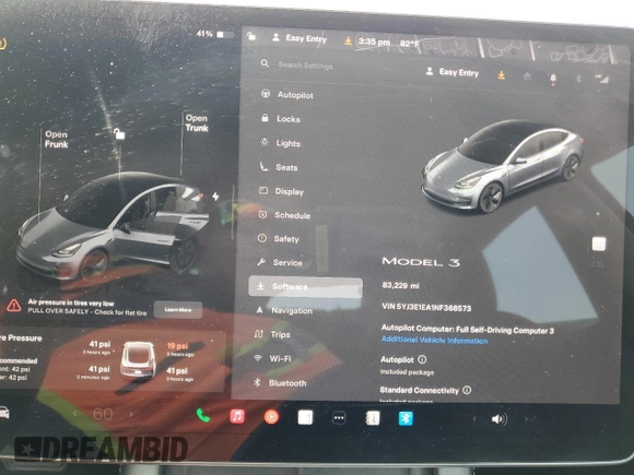 2022 Tesla Model 3 z VIN 5YJ3E1EA1NF368573, wystawiony jako Copart lot #58290615 z przebiegiem 83 229 mil mil oraz Czysty tytuł • Clean title. Historia ofert i sprzedaży dostępna na DreamBid. Obrazek 9.