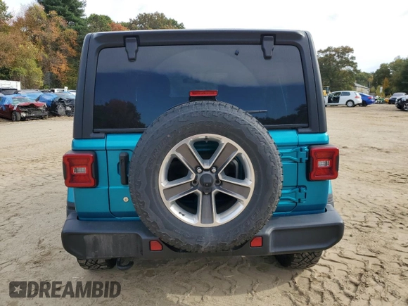 2020 Jeep Wrangler Unlimited Sahara with VIN 1C4HJXEN5LW107415, listed as a Copart auction lot 76152244 with 117,840 mi miles and Salvage title. Bid and sale history available at DreamBid. Image 6.