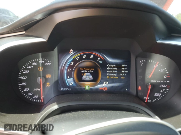 2016 Chevrolet Corvette Z51 3LT с VIN 1G1YM2D79G5112599, выставлен на аукционе Copart как лот 59691115 с пробегом 41 882 миль миль и Списание • Salvage title. История ставок и продаж доступна на DreamBid. Изображение 9.