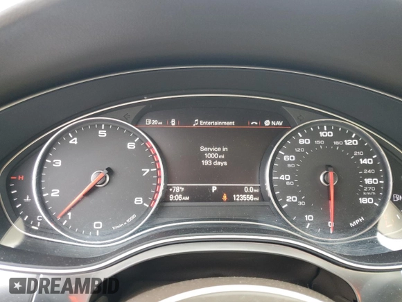 2013 Audi A6 Premium Plus with VIN WAUGFAFC8DN077189, listed as a Copart auction lot 64370265 with 123,556 mi miles and Salvage title. Bid and sale history available at DreamBid. Image 9.