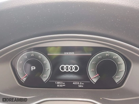 2023 Audi Q5 S line Premium Plus with VIN WA1EAAFY7P2197893, listed as a IAAI auction lot 41493560 with 13,853 mi miles. Bid and sale history available at carsss.com. Image 7.