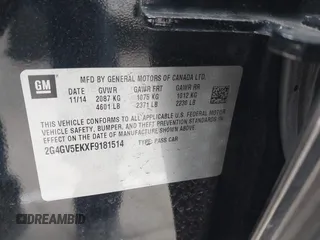 2015 Buick Regal с VIN 2G4GV5EKXF9181514, выставлен на аукционе IAAI как лот 41752192 с пробегом 92 031 миль миль и . История ставок и продаж доступна на DreamBid. Изображение 9.