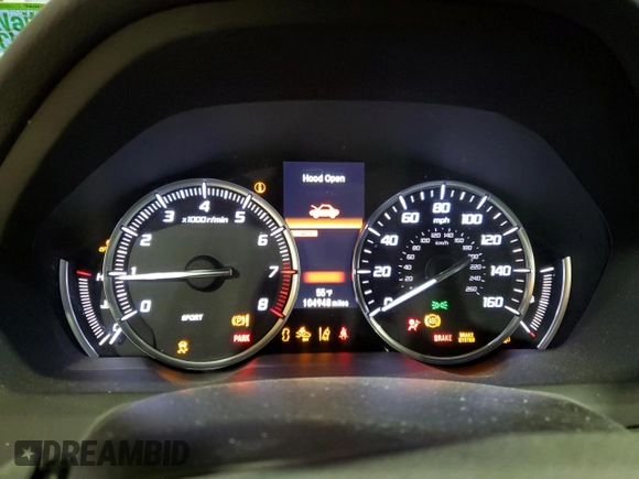 2016 Acura TLX Advance with VIN 19UUB2F73GA011382, listed as a Copart auction lot 56432475 with 104,948 mi miles and Salvage title. Bid and sale history available at DreamBid. Image 9.