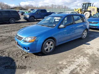 2008 Kia Spectra with VIN KNAFE162685011039, listed as a Copart auction lot 47278445 with 136,549 mi miles and Salvage Title. Bid and sale history available at carsss.com. Image 1.