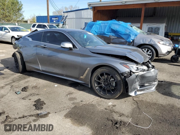 2022 Infiniti Q60 Luxe with VIN JN1EV7KL1NM630376, listed as a Copart auction lot 54434485 with 28,477 mi miles and Salvage title. Bid and sale history available at DreamBid. Image 4.