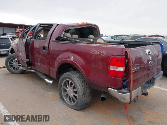 2005 Ford F-150 XLT with VIN 1FTPW14505KE67116, listed as a IAAI auction lot 41984997 with 125,492 mi miles. Bid and sale history available at carsss.com. Image 3.