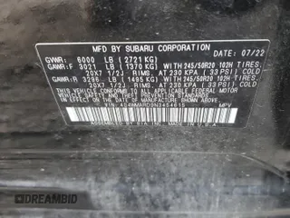 2022 Subaru Ascent Touring with VIN 4S4WMARD9N3454615, listed as a Copart auction lot 44548445 with 38,853 mi miles and Salvage Title. Bid and sale history available at DreamBid. Image 13.
