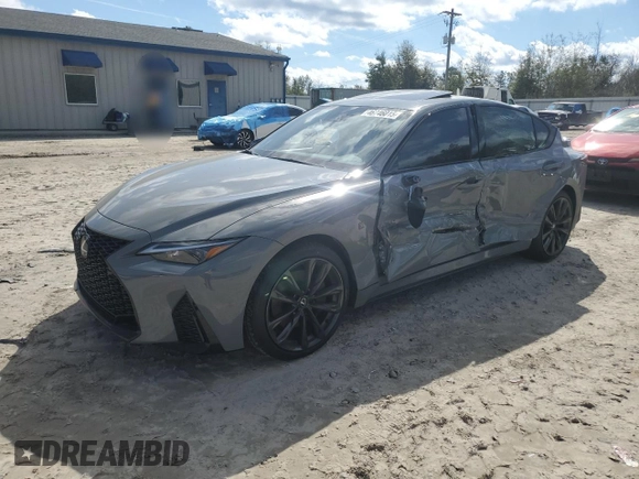 2025 Lexus IS with VIN JTHBZ1B25S5083142, listed as a Copart auction lot 46746015 with 0 mi miles and Salvage Title. Bid and sale history available at carsss.com. Image 1.