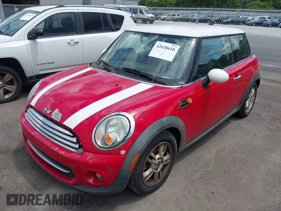 2012 MINI Hardtop with VIN WMWSU3C51CT255374, listed as a IAAI auction lot 42638610 with 165,103 mi miles and . Bid and sale history available at DreamBid. Image 2.